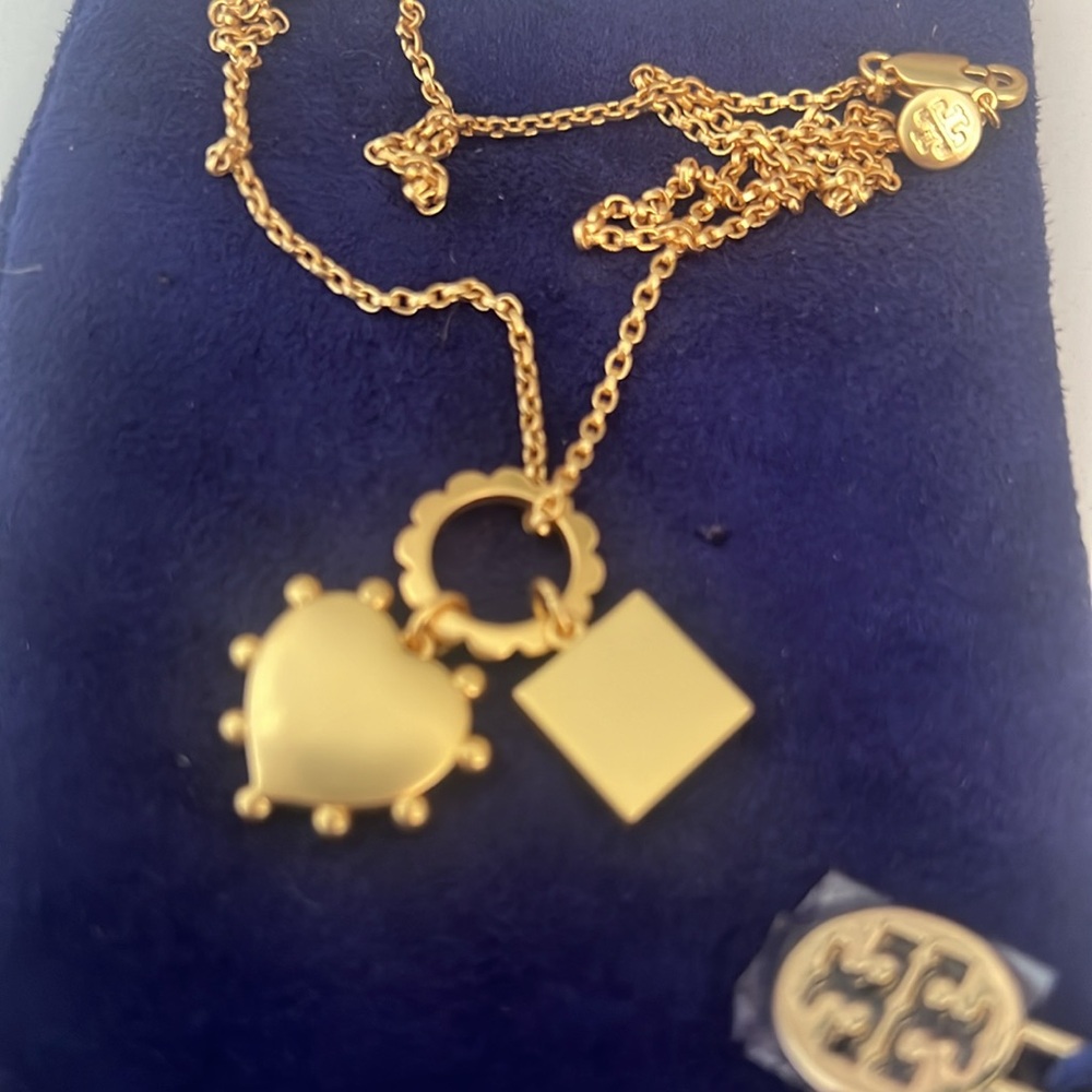 Tory Burch Heart & Square Necklace - Picture 7 of 16